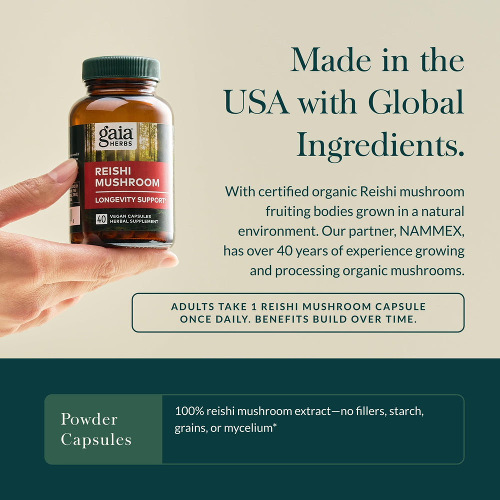 Gaia Reishi Mushroom vegan liquid phyto-capsules