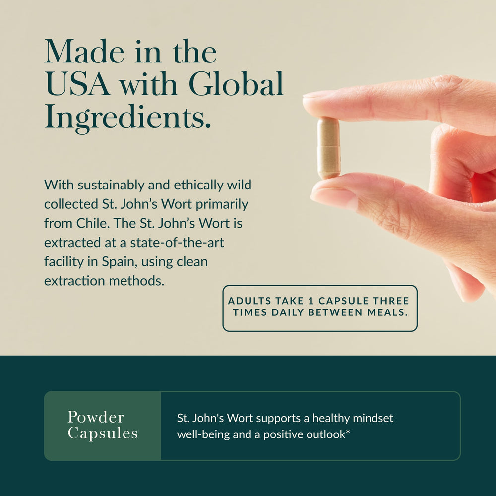 Packaging detail showing 0.9 mg hypericins per serving