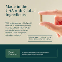 Packaging detail showing 0.9 mg hypericins per serving