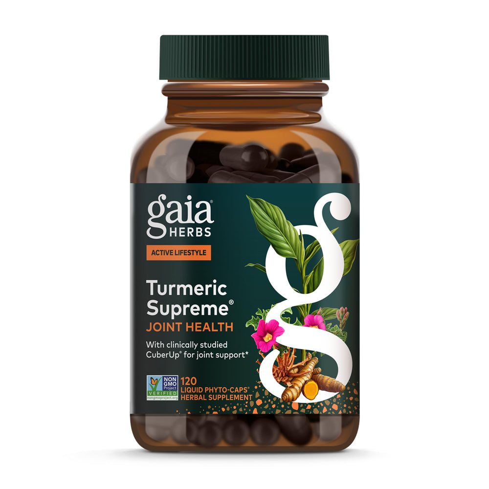Gaia Herbs Turmeric Supreme Joint Health bottle for daily joint support