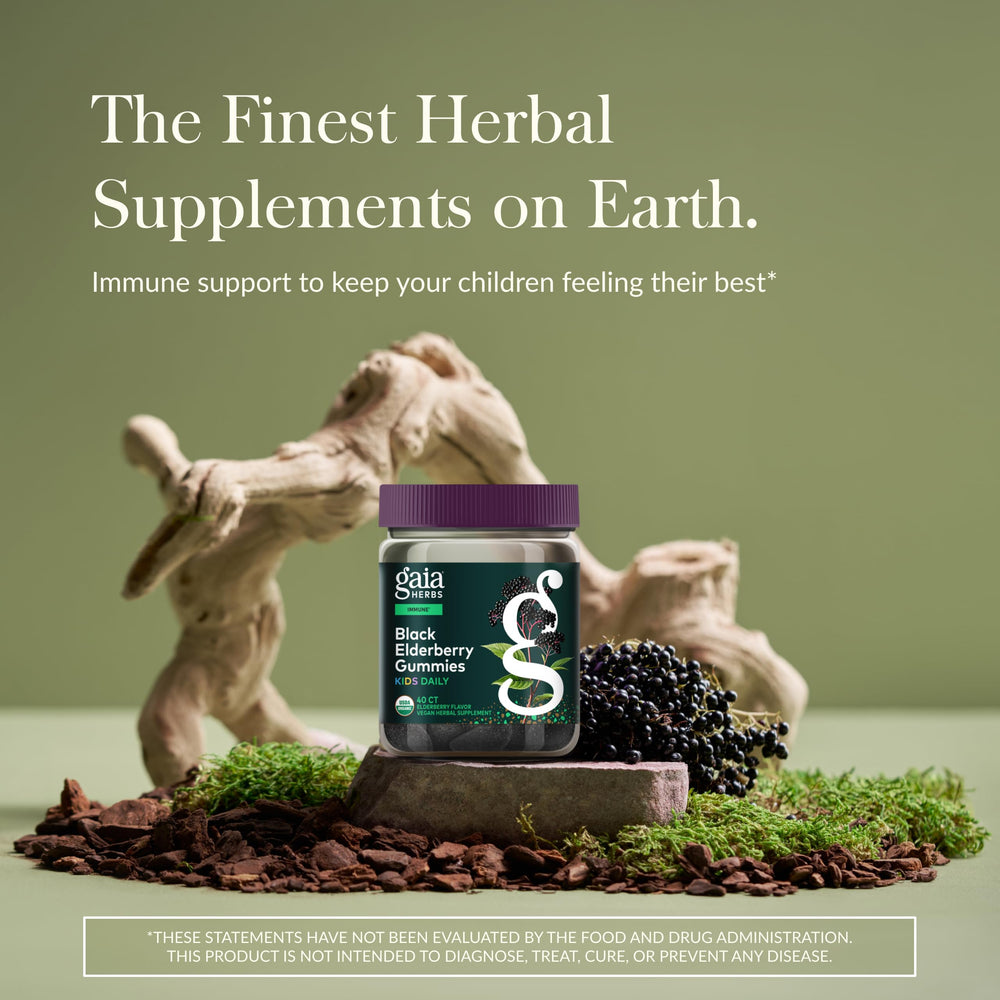 Fresh elderberries and plant ingredients on a wooden surface