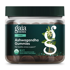Gaia Herbs Organic Ashwagandha Gummies bottle – front view (81 count)