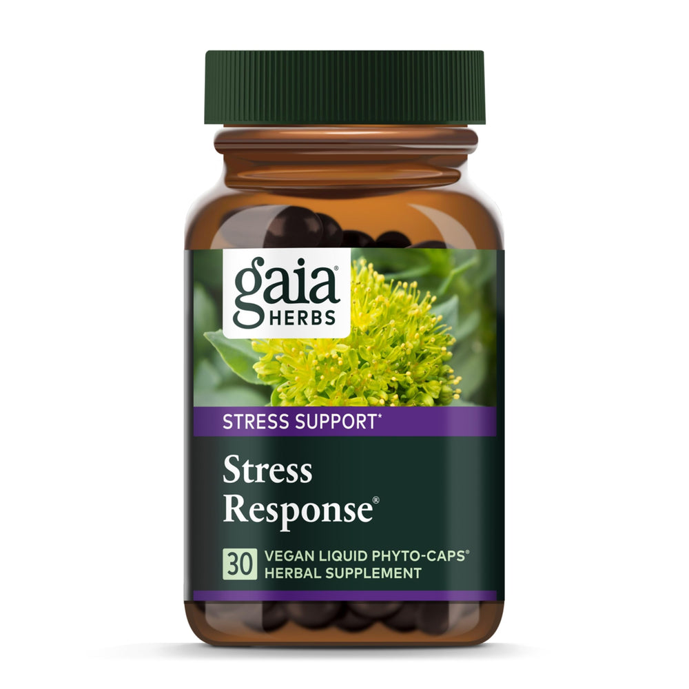 Gaia Herbs Stress Response bottle label with product name
