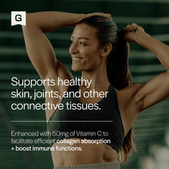 Wellness lifestyle scene featuring collagen and vitamin C