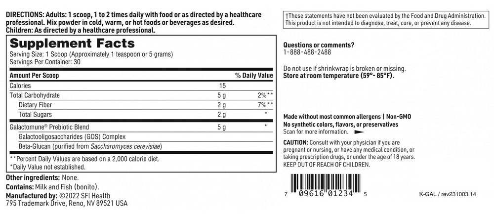 Serving information for 30 servings per container