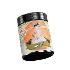 Scooped powder of GG Energy Grandma's Ashes Raspberry Cream