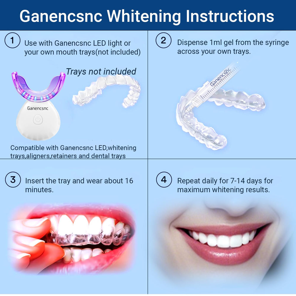 Compatible with most whitening trays and LED light kits