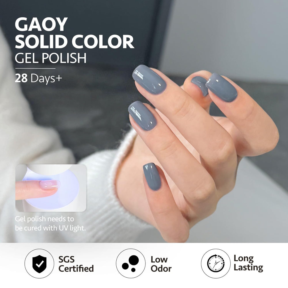 GAOY Blue Ashes top coat creating a glossy or matte finish.