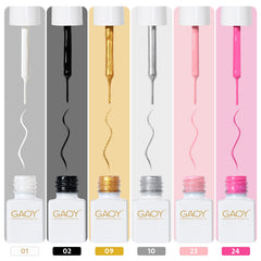 GAOY gel nail polish art liner in white for clean, precise line work.