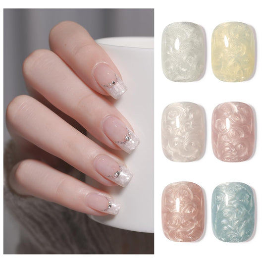 GAOY Pearl Gel Nail Polish Set Mermaid Shimmer color for dazzling nails.