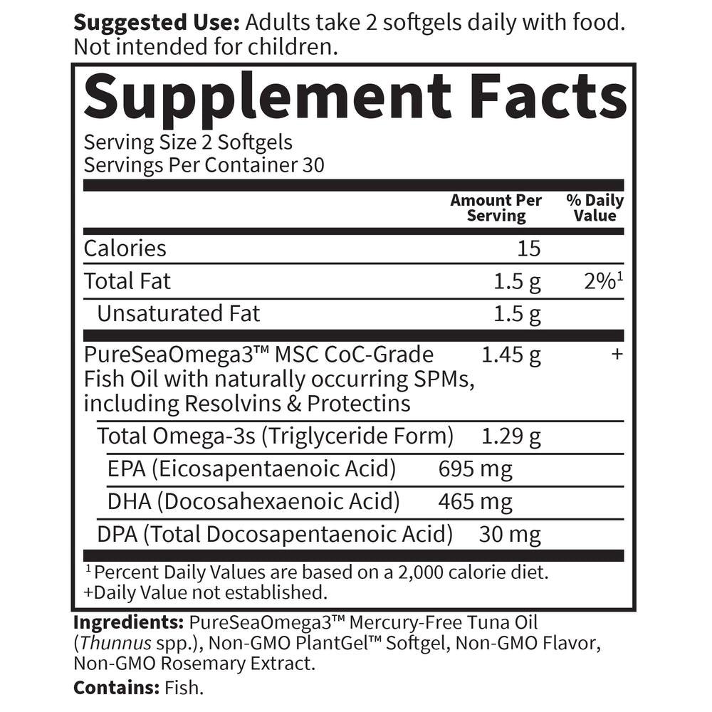 EPA, DHA and DPA on the bottle
