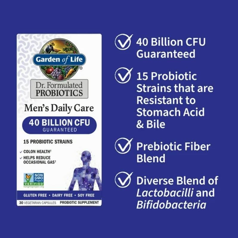 Nutrition facts panel on Garden of Life probiotic bottle