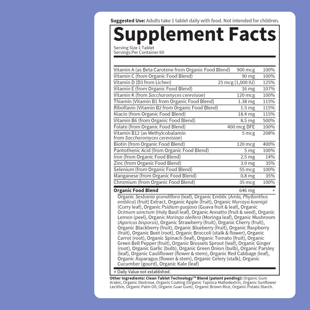 Garden of Life Once Daily Men's Multivitamin promotes heart and prostate health.