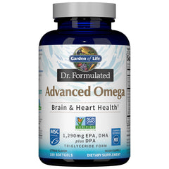 Garden of Life Dr Formulated Advanced Omega Fish Oil Lemon bottle with 180 softgels