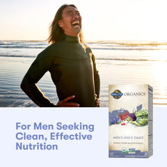 Garden of Life organic certifications seal indicates non-GMO vegan supplement.