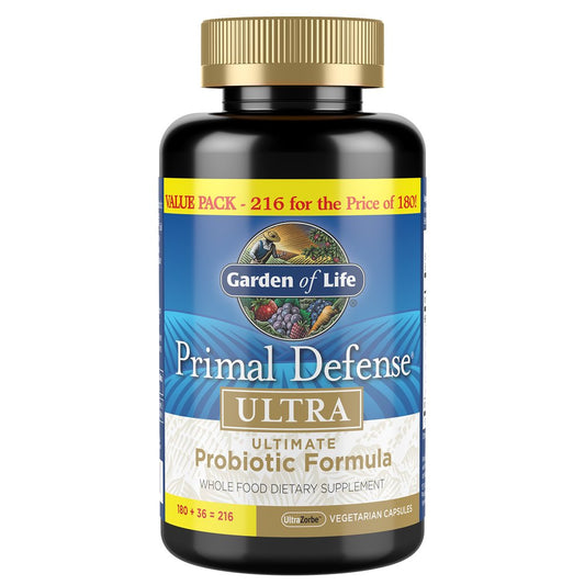 Garden of Life Primal Defense Ultra probiotic bottle with 15B CFU and 13 strains