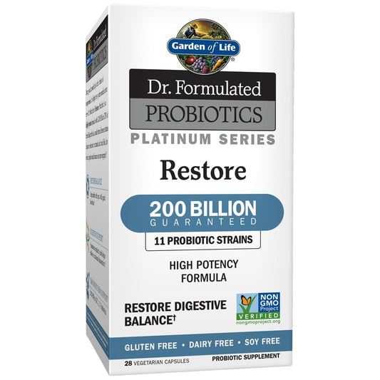 Garden of Life Probiotics Platinum Restore bottle front view