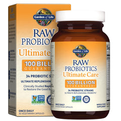 Garden of Life Probiotics Ultimate Care bottle front for daily digestive support