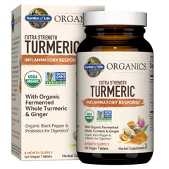 Garden of Life Turmeric Extra Strength bottle with label