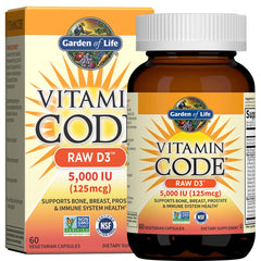 Garden of Life Vitamin Code RAW D3 5000 IU bottle and label