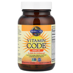 Top view of Garden of Life Vitamin Code RAW D3 bottle