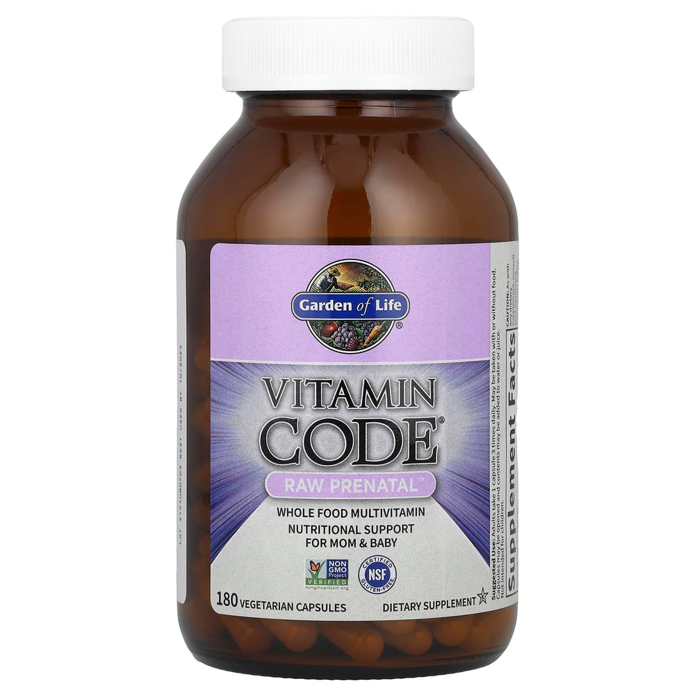 Garden of Life Vitamin Code RAW Prenatal ingredients overview with fruits and vegetables