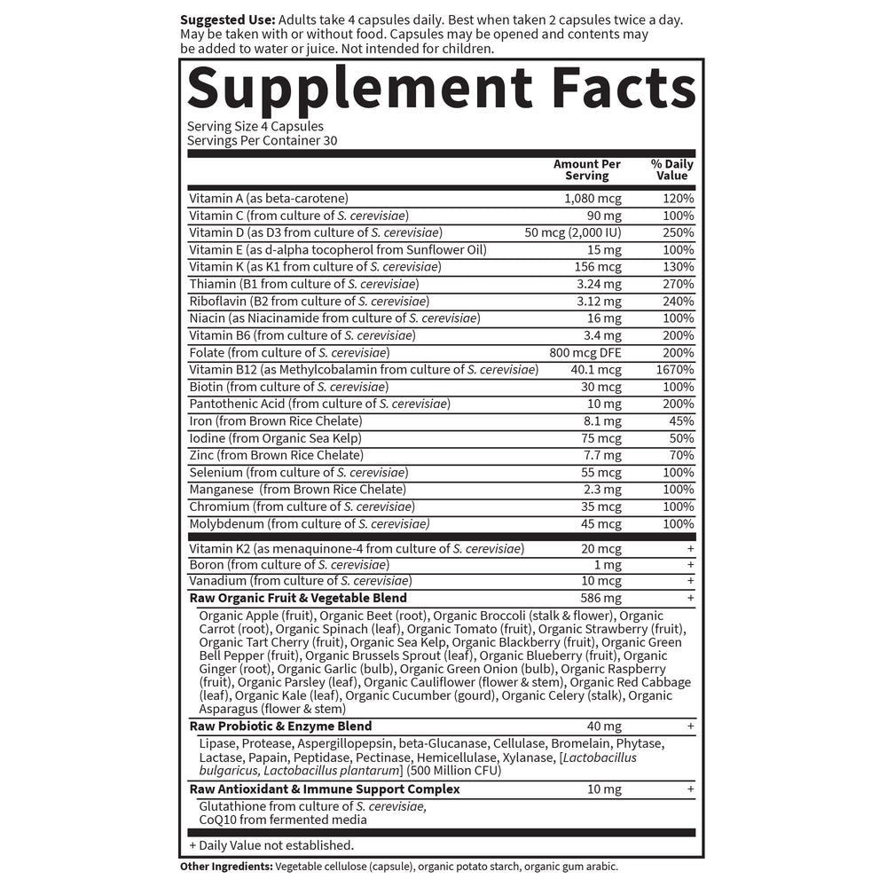 Non-GMO, Gluten Free and Kosher, RAW formula
