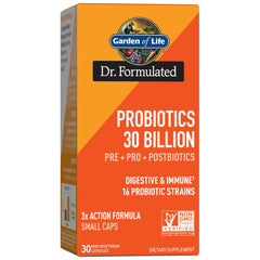 Front view of Garden of Life Dr Formulated Probiotics bottle