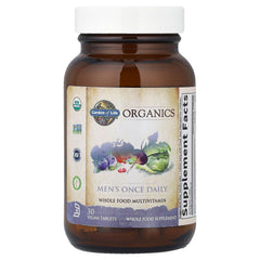 Illustration of organic fruits and vegetables used in the multivitamin