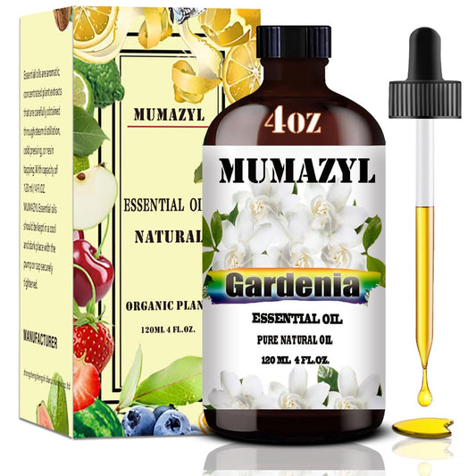 Gardenia essential oil in amber glass bottle (4 oz / 120 ml)