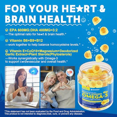 Garlic extract and plant sterols included in vegan omega-3 gummies