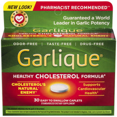 Garlique cardiovascular supplement bottle with green label