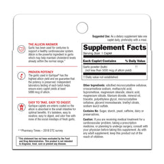 Front view of Garlique label showing product name