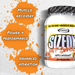 Serving scoop of SizeOn Mango Splash powder