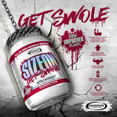 Gaspari SizeOn Raspberry tub on gym mat