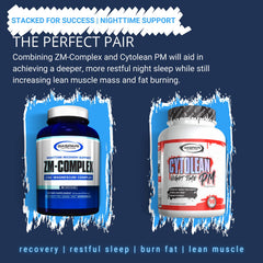 Nighttime wellness concept with ZM-Complex bottle on a bedside table