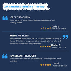 Male and female athletes taking ZM-Complex at night for recovery