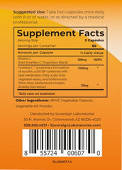 Graphic illustration of Liposomal Delivery System improving vitamin C absorption