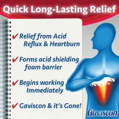 Gaviscon foam barrier visualization showing reflux protection in action