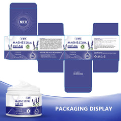 Packaging of GBN Magnesium Cream with lavender scent