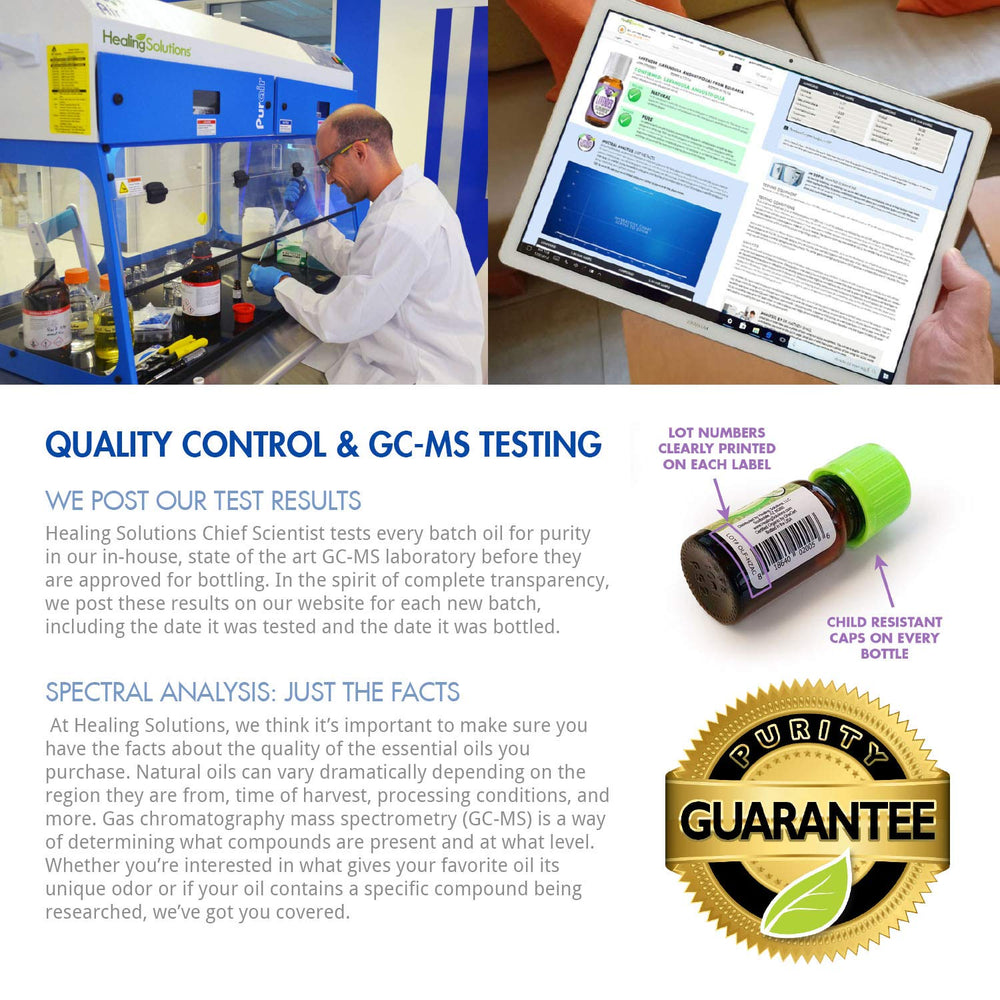 GC-MS purity test results for Healing Solutions Clove Oil