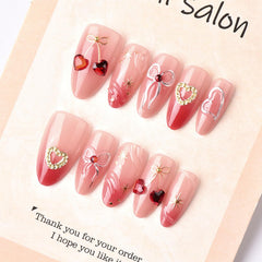 GCSQW valentines nails with gradient pink finish suitable for parties and romantic occasions