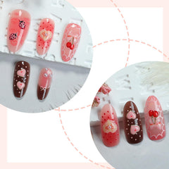 GCSQW pink gradient lip print nails for chic everyday wear