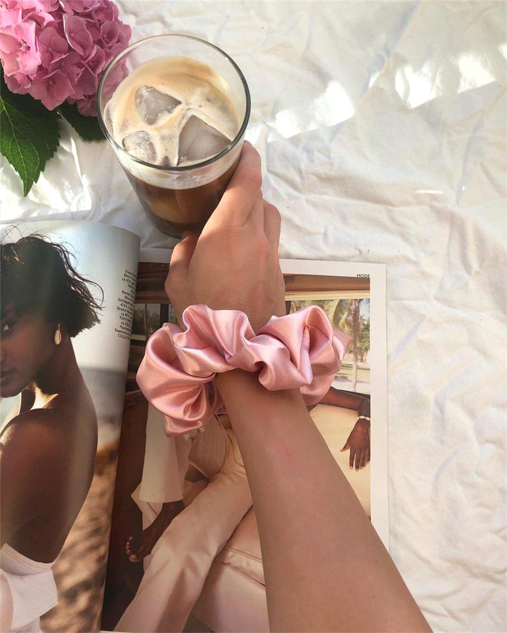 Gebelle satin scrunchies Oversized bun setup highlights voluminous, secure updos