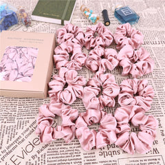 Gebelle satin scrunchies Soft elastic band minimizes hair snag