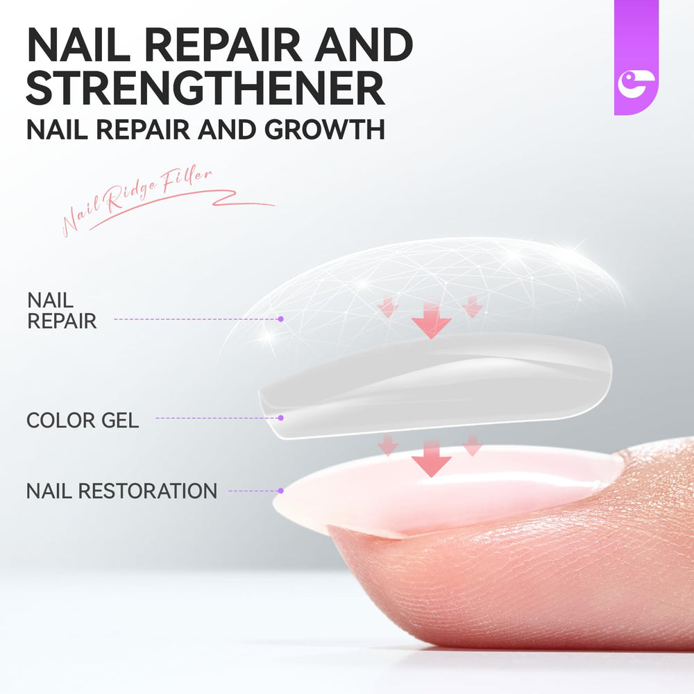 Gelike EC 6-in-1 nail repair formula combines base coat and top coat.