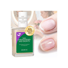 Gelike EC glitter pink bottle showing 6-in-1 nail care for damaged nails