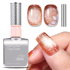 GELLAKTIK cat eye bottle with caramel brown shade for salon-worthy shine.