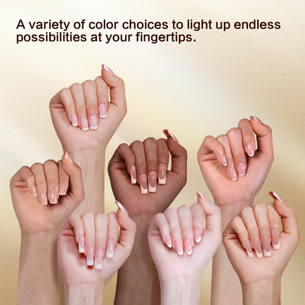 Chic pink base complements many skin tones for versatile nail art.