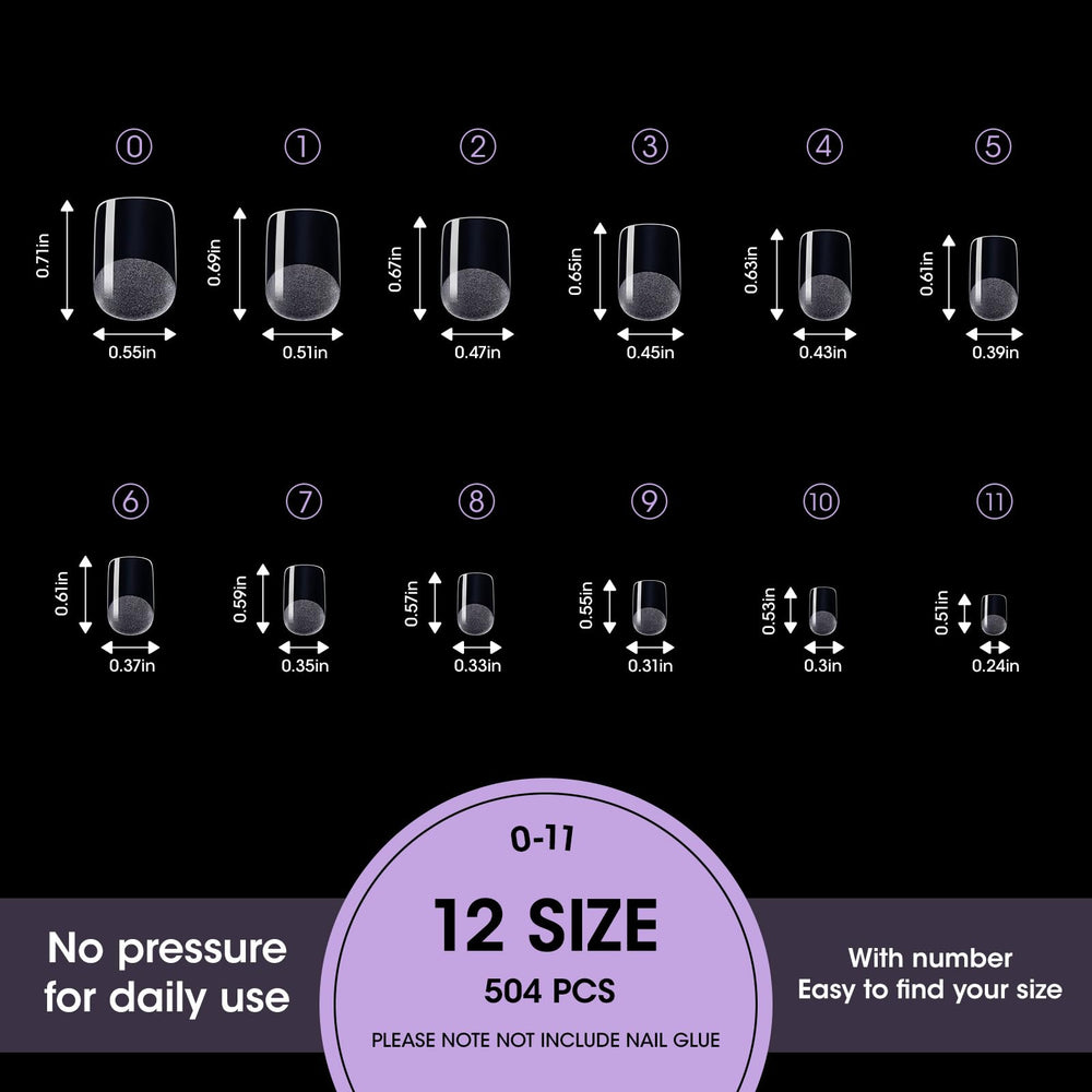 GELLEN 12-sizes nail tips array ensures precise fit.